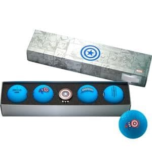 Volvik Vivid Marvel Captain America Golf Ball And Ball Marker Gift Set 4 Balls