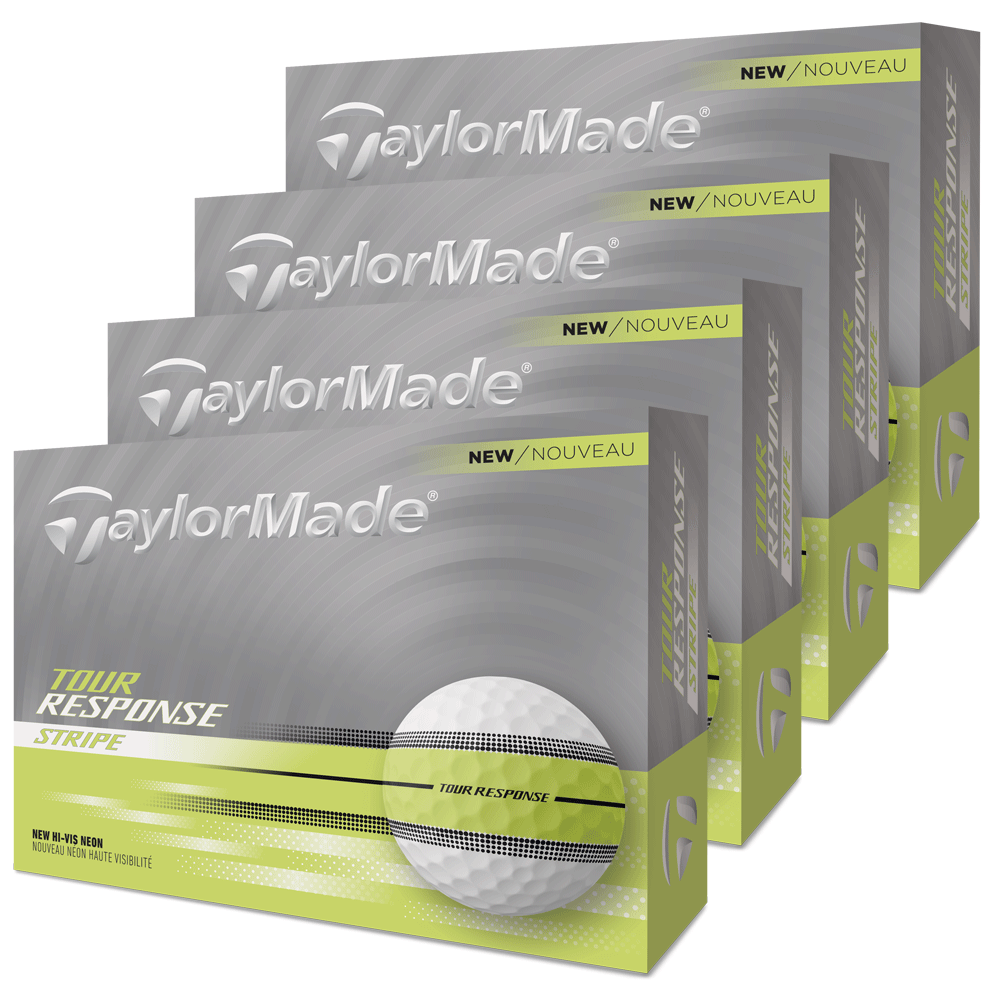 TaylorMade Tour Response Stripe Golf Balls – Green – 4 For 3