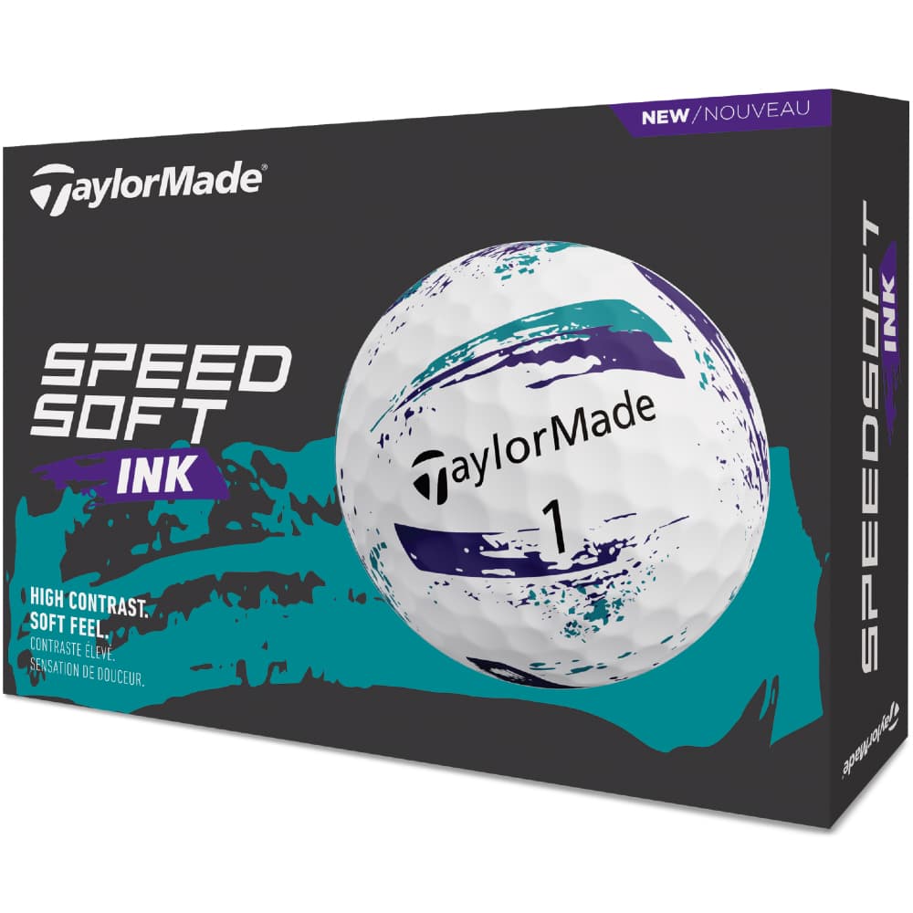 TaylorMade 2026 Speedsoft Ink Golf Balls – Purple / Teal