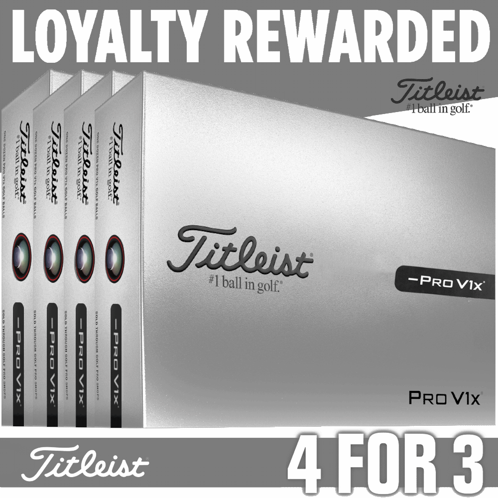 Titleist 2026 Pro V1X Left Dash Golf Balls – White – 4 For 3 Loyalty Rewarded Personalised
