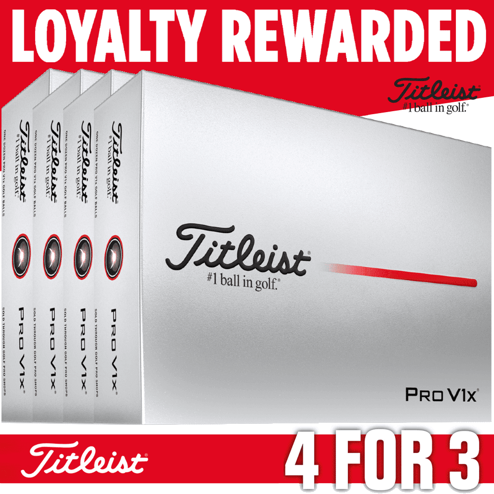 Titleist 2026 Pro V1X Golf Balls – White – 4 For 3 Loyalty Rewarded – Personalised